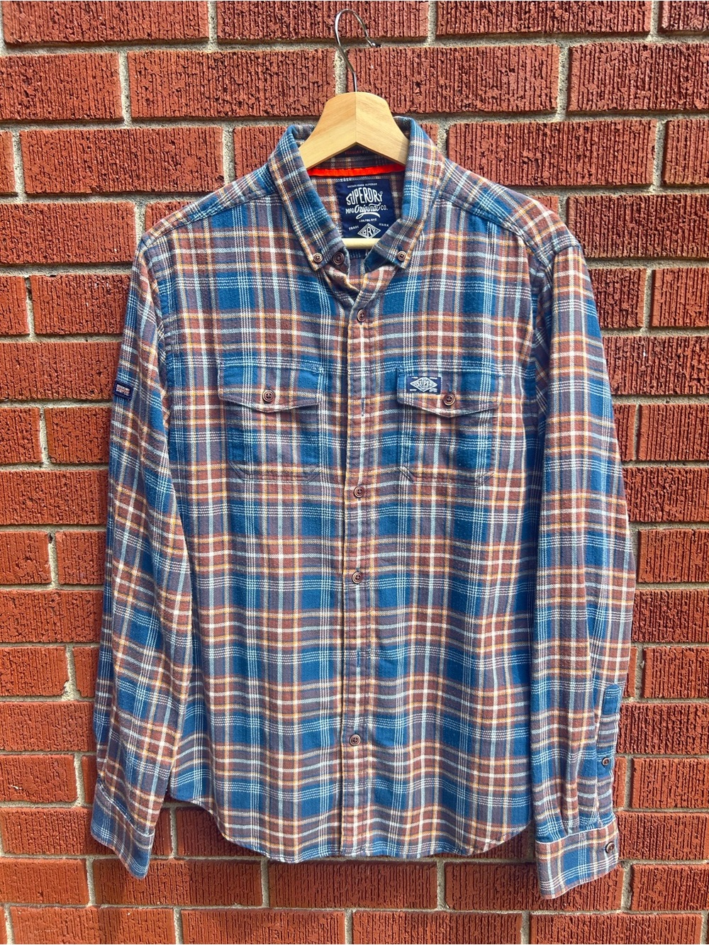 Superdry Plaid Flannel Button-Up Shirt | Men’s Medium | Regular Fit